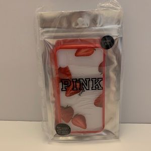 Victoria’s Secret Pink Graphic Logo Strawberry iPhone X XS Case.
